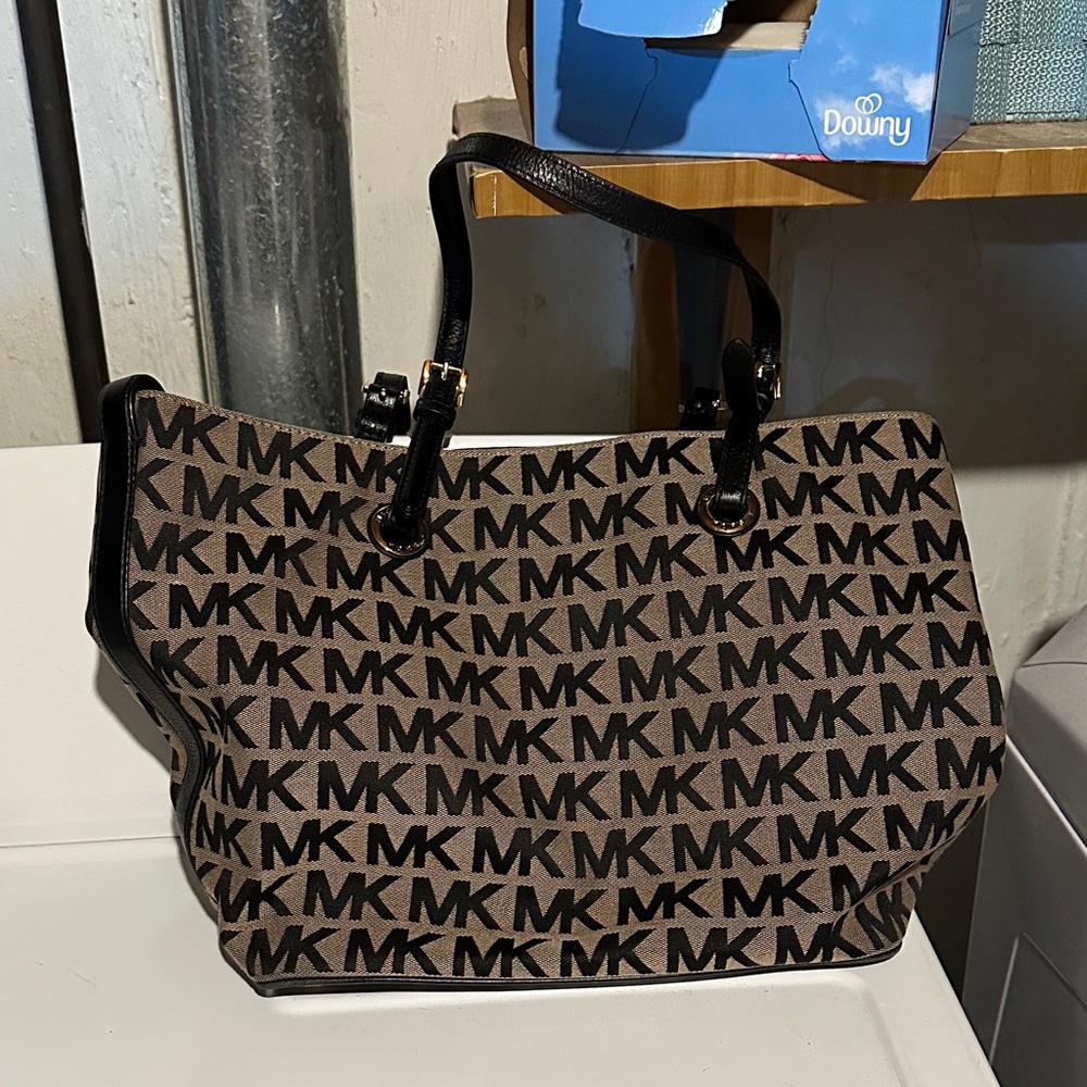 Michael Kors Black and Brown Logo Tote